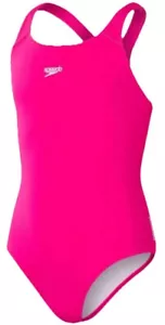 Speedo ECO Endurance+ Medalist Girls Swimming Costume Pink Teen 15-16years - Picture 1 of 4