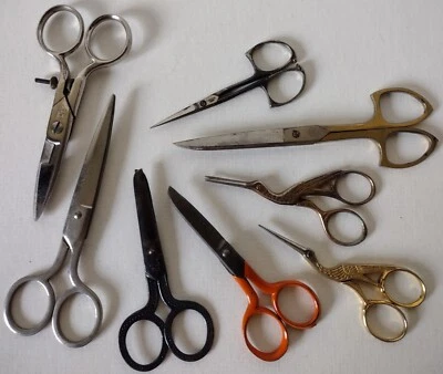 8 Vintage Scissor Bird School Wiss Germany Steel Boker Italy Stainless Lot - Image 1 of 4