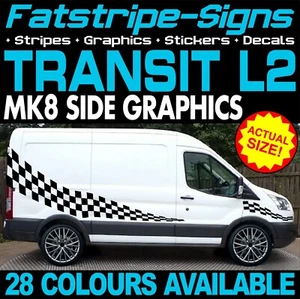 to fit FORD TRANSIT MK8 L2 MWB GRAPHICS STICKERS STRIPES CAMPER VAN MOTORHOME ST - Picture 1 of 2