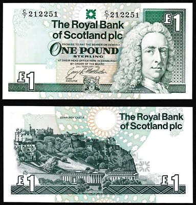 Scotland Royal Bank 1£ 1993.02.24. Lord Ilay & Edinburgh Castle P351c UNC - Image 1 of 4