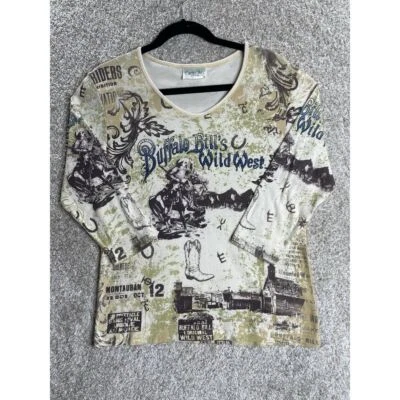 Top Cactus Bay para mujer marrón mediano salvaje oeste rodeo deslumbrante impresión artística Foto 1 de 4