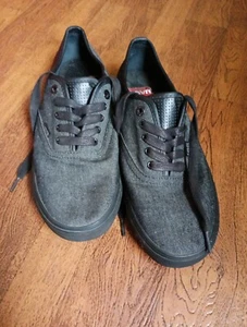 Levis Black Canvas Men's Sneakers Sz 9 - Picture 1 of 8