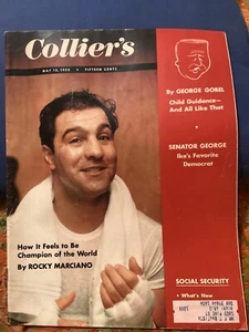 ROCKY MARCIANO MAY 13, 1955 COLLIERS MAGAZINE,CARD ADS, EXC/ FREE POSTAGE - Picture 1 of 13