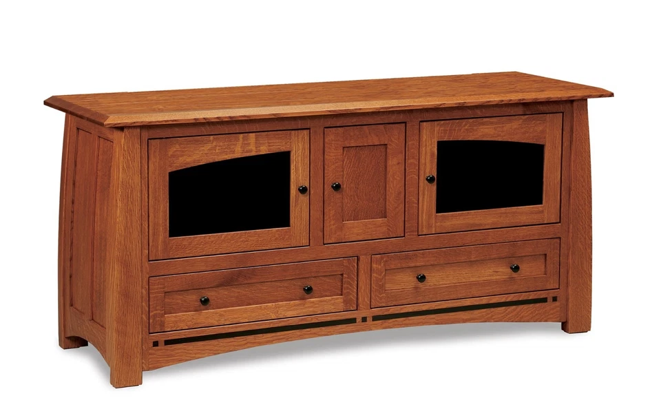 Soporte de TV Amish 63" Boulder Creek Consola de madera maciza Gabinete multimedia Almacenamiento Foto 1 de 1
