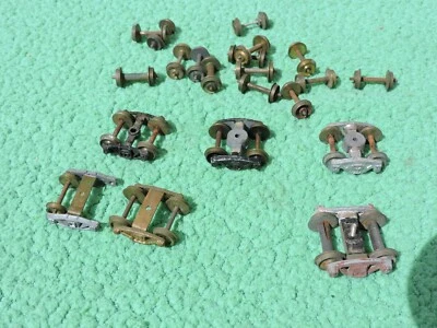 14) Vintage HO Scale Brass Freight Wheels 6) HO Trucks - insulated Lot E - Image 1 of 4