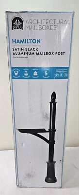 Architectural Mailboxes Hamilton In Ground Steel Mailbox Post In Black 7510B-10 - Image 1 of 4