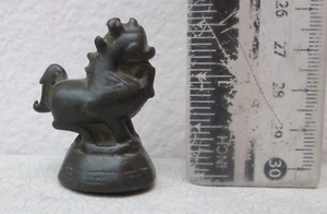 HIGH QUALAITY! 19th.c  Bronze Mythical Singh Lion Opium Weight 77.g - Picture 1 of 3