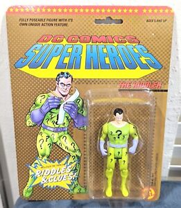 VINTAGE Toy Biz 1989 DC Comics Super Heroes The RIDDLER Figure w/ Riddles MINTY!