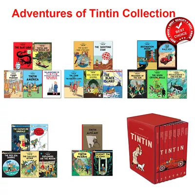 Adventures of Tintin Series 1 2 3 4 and 5 by Herge Books | variation listing - Image 1 of 2