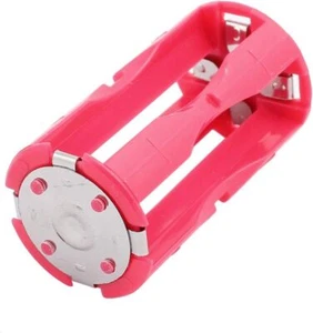 Runde Kunststoff Batteriehalter Etui Box Rose Rot für 4 x 1,5V AAA Batterie - Bild 1 von 7