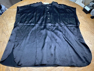 Banana Republic Serenade Silk Dolman Tunic  XL Large | Black Top #861309 NEW - Image 1 of 4