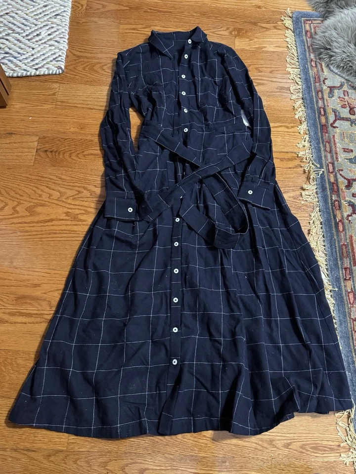 Garnet Hill органический хлопок фланель миди-платье - Изображение 1 из 4