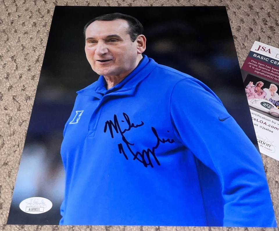 COACH K SIGNED 8X10 PHOTO DUKE BASKETBALL AUTOGRAPH JSA MIKE KRZYZEWSKI  - Image 1 of 1