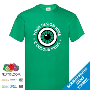 Camisetas para hombre serigrafiadas diseño de 2 colores Fruta del telar Camisa al por mayor - Imagen 1 de 31