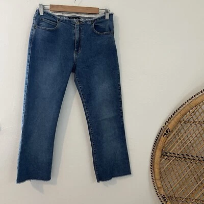 Vaqueros Y2K Vintage Arden b Capri Largo Crudo Deshilachado Cintura Talla 4 Foto 1 de 4