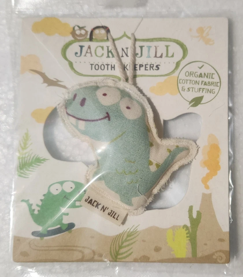 Almohada de hadas de dientes DINO Jack N' Jill guardián de dientes algodón orgánico NUEVO Foto 1 de 4
