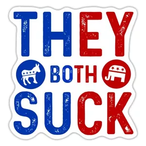 Both Suck Bold Bipartisan Critique Political Design Sticker, max. 4 x 4" - Picture 1 of 5