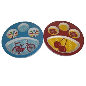 Plateau alimentaire rond Target plaque mélamine vélo pinwheel fleur cerisier vintage 201 - Photo 1/6