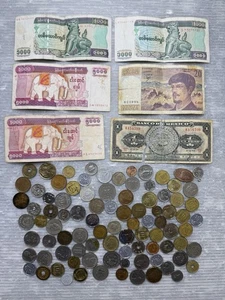 LOTE mixto de monedas extranjeras y papel moneda Francia Israel Emiratos Árabes Unidos Alemania Filipinas Corea - Imagen 1 de 24