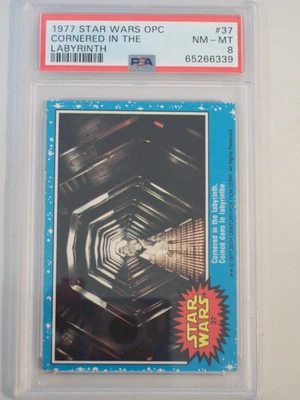 1977 O-Pee-Chee Star Wars Cornered in the Labyrinth  # 37 PSA 8 NM-MT - Image 1 of 4