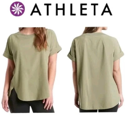 Athleta Zephyr футболка 2,0 в тени оливковый цвет женский размер маленький - Изображение 1 из 4