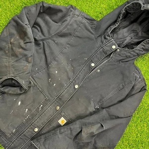 Carhartt Jacket Kids Size Large L (12-14) Duck Thinsulate Hooded Coat black - Picture 1 of 6