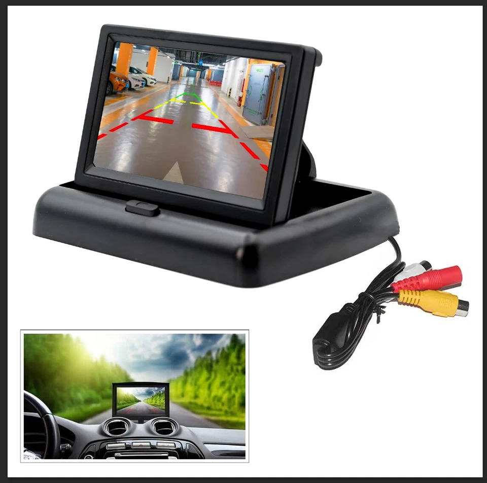 4.3" LCD Car Monitor Rear View Backup For Camera Reverse Parking HD Night Vision - Image 1 of 4