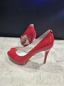 Michael Kors Woman's Stilettos Pump Platform Heel Red Patent Dress Shoe Sz 9 M - Picture 1 of 11