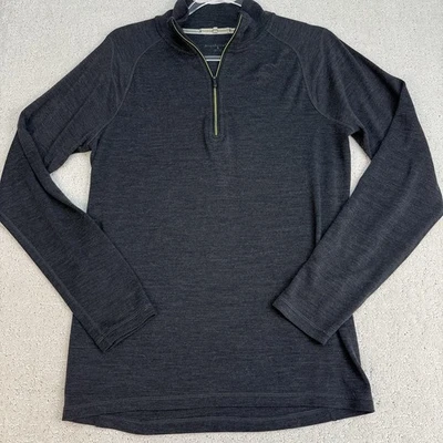 Smartwool Merino 250 1/4 Zip Mens S Gray 100% Merino Wool - Image 1 of 4