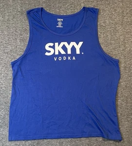 Skyy Vodka Mens Tank Top Alcohol Liquor Beach 2XL Blue Muscle Shirt Drink Party - Picture 1 of 13
