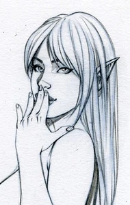 8,5x11" KAITY ELF GIRL SK#3542 ORIGINAL PINUP GIRL de ALEX MIRANDA - Imagen 1 de 3