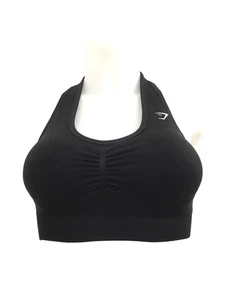 Gymshark Women's Sports Bra Size S Black Padded Racerback Light Support New* F1 - Picture 1 of 11