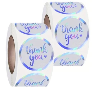 1000 piezas 1.5" pegatinas de agradecimiento láser holográficas agradecimiento autoadhesivas - Imagen 1 de 18