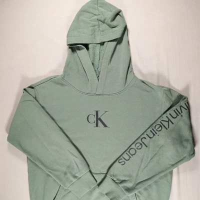 Calvin Klein Hoodie Womens Size XL (18/20) Green Long Sleeve Frong Pocket Logo - Image 1 of 4