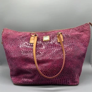 Dooney & Bourke Charleston Shopper Python Fuschia Leder Schultertasche Handtasche - Bild 1 von 24