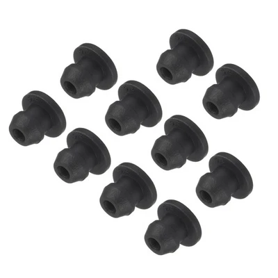 10 piezas de tapones de silicona a presión con orificio de bloqueo panel de cubierta de sello redondo 5 mm negro Foto 1 de 4