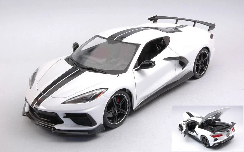 CHEVROLET CORVETTE STINGRAY (HIGH WING) 2020 WHITE 1:18 - Immagine 1 di 1