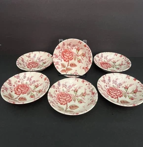 Johnson Brothers Rose Chintz 6 Stck. Obst-/Dessertgerichte 5 Zoll England - Bild 1 von 4