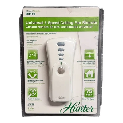 Hunter Genuine Replacement Handheld Ceiling Fan Remote Control Transmitter 99119 - Image 1 of 2