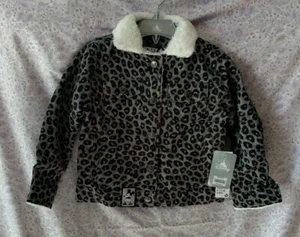 New! Disney Women's Mickey Mouse Jacket Leopard Print Gray Black Child Size 4 - Picture 1 of 3