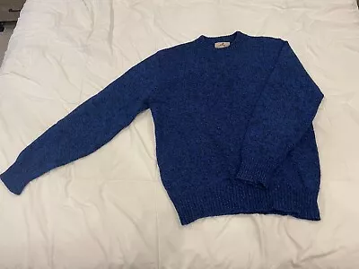 VTG EMS Eastern Mountain Sport Men's Wool Sweater Medium BLUE USA MADE - Image 1 of 4