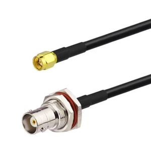 BNC Jack Female to SMA plug RF pigtail coaxial cable KSR195 for Wireless WLAN - Picture 1 of 3