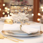 Set Of 12 Napkin Rings Cute Table Decor Round Gold Modern Simple Butterfly Knot