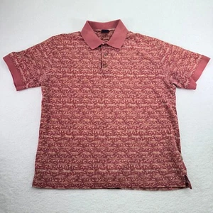 Woolrich Polo Uomo Grande Rossa Geometrica Manica Corta Made In Turkey - Foto 1 di 10