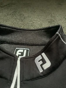FootJoy 1/2 Zip Pullover Golf Top - Logo- Athletic Fit - Grey/Black - Medium - Picture 1 of 21