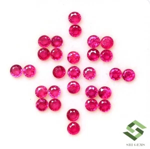 Natural Ruby Round Cut 3 mm Lot 31 Pcs 4.90 CTS Calibrated Loose Gemstones GF - Picture 1 of 7