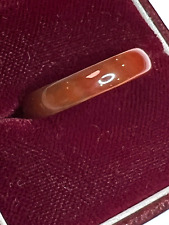 Antique Chinese Orange Jadeite Ring Band Vintage Super Translucent Colour Size 0
