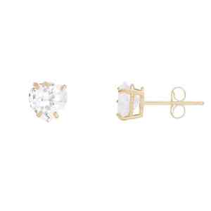 Diamonique Heart 1 ctw Rose Gold Plated Sterling Cubic Zirconia Earrings - New