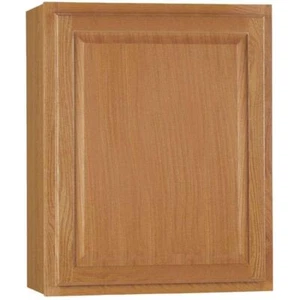 Hampton Bay 24"x30" Assembled Wall Kitchen Cabinet 2 Adjustable Shelf Medium Oak - Picture 1 of 16