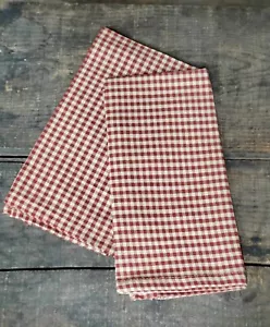 Set tovaglioli in tessuto/2 gingham marrone chiaro bordeaux mini check IHF decorazione primitiva - Foto 1 di 2